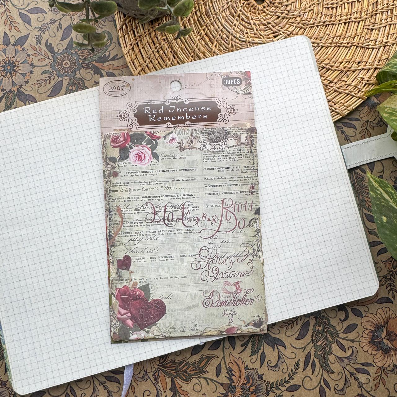 YMHJ606 - material paper Qimeng Huajian series non-sticky DIY collage retro creative notebook