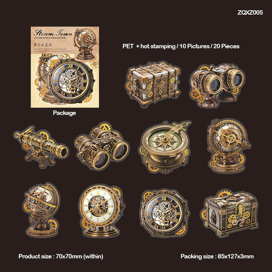 Zqxz005 Retro Diy Deco Sticker Pack 20Pc