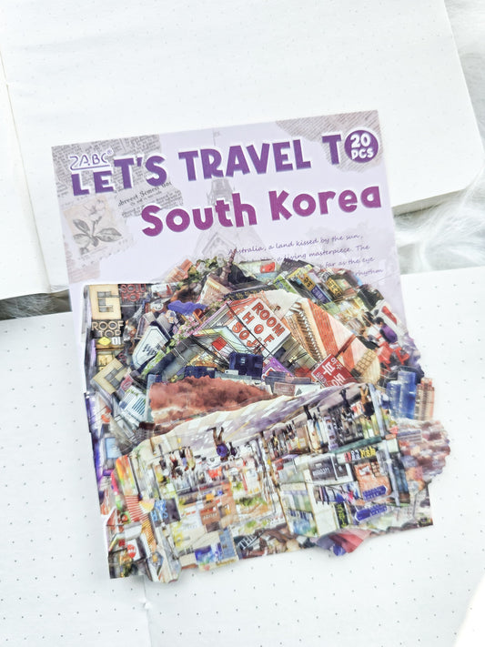 Ltmj806 |g2| Lets Travel To South Korea Pet Transparent Sticker | 20 Unique Pcs