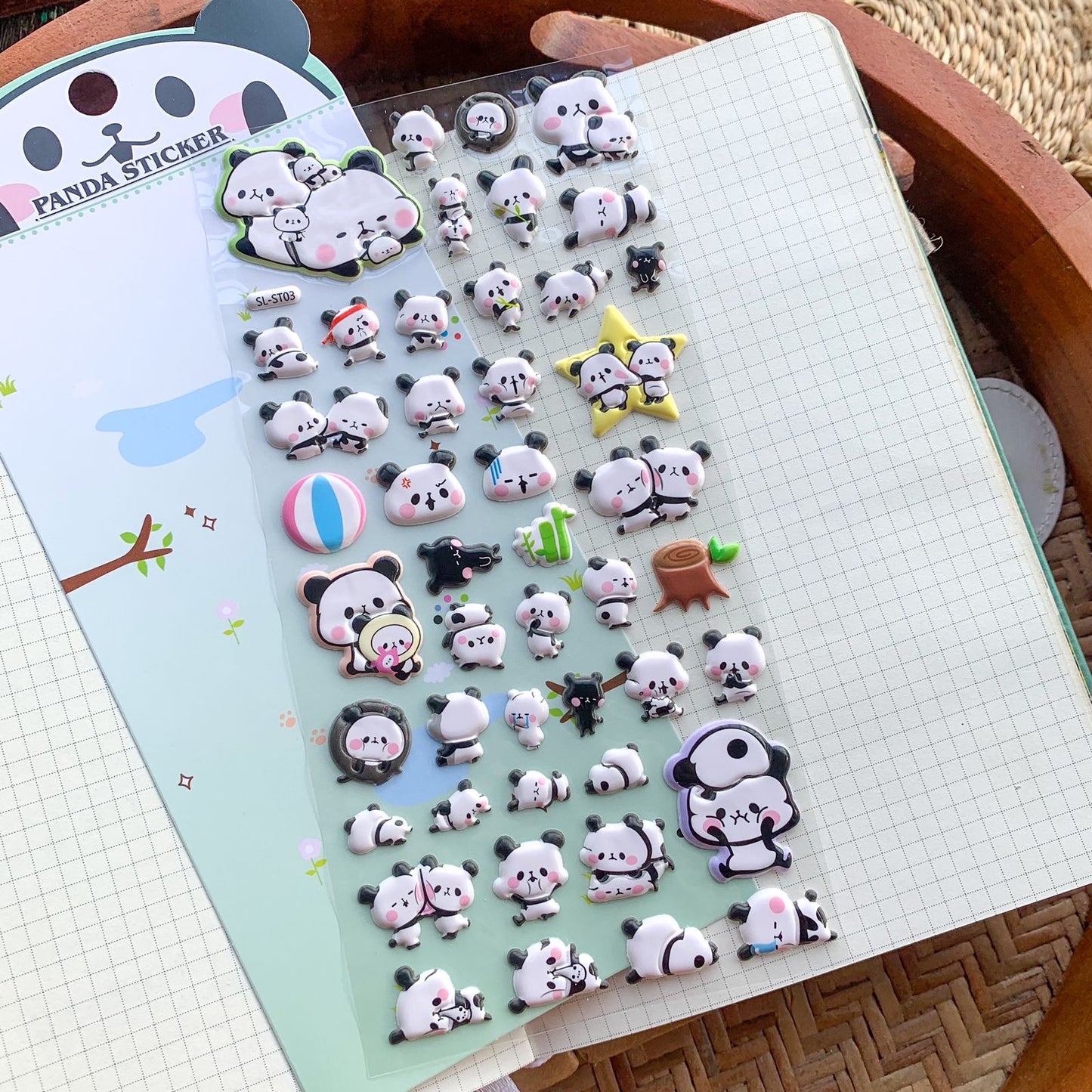 SLST03 - 3D Puffy Decorative Stickers Panda | 1 sheet