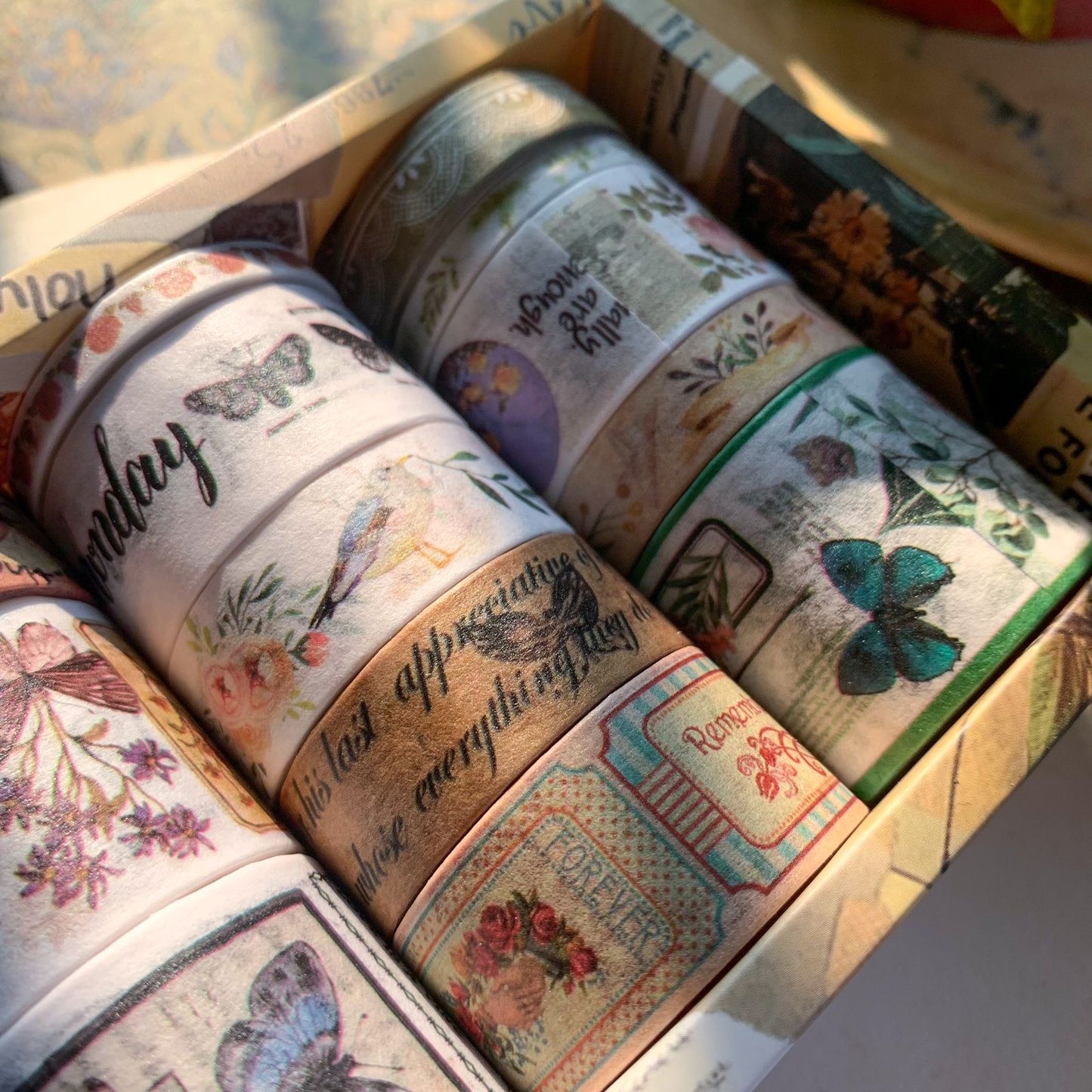 SGJS1008 Vintage Butterfly Washi Tape Set | Length 2mtr Each | 18 Pcs Set