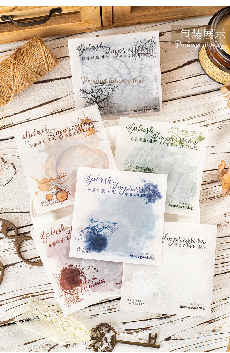 Pmyx003 Splash Impression PET Sticker | Splash collection | 10 pcs