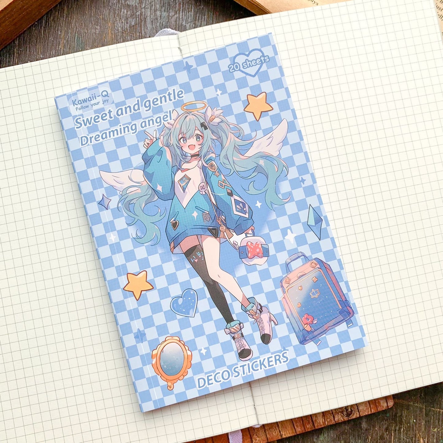 KQ1826 - Girl Deco Sticker Book | Sticker Book Kawaii Sweet and Gentle Dreaming Angel Girls Multi-colour 20 Sheets | 105x148 mm