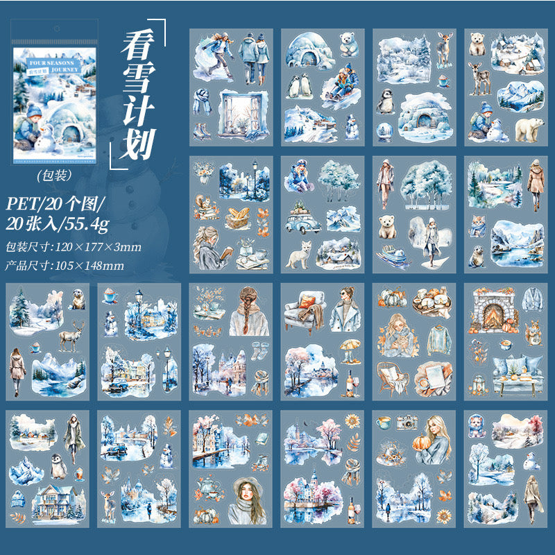 Sjzl004 PET Sticker Book | Girl Travel Journal Book | 105x148mm 20 sheet
