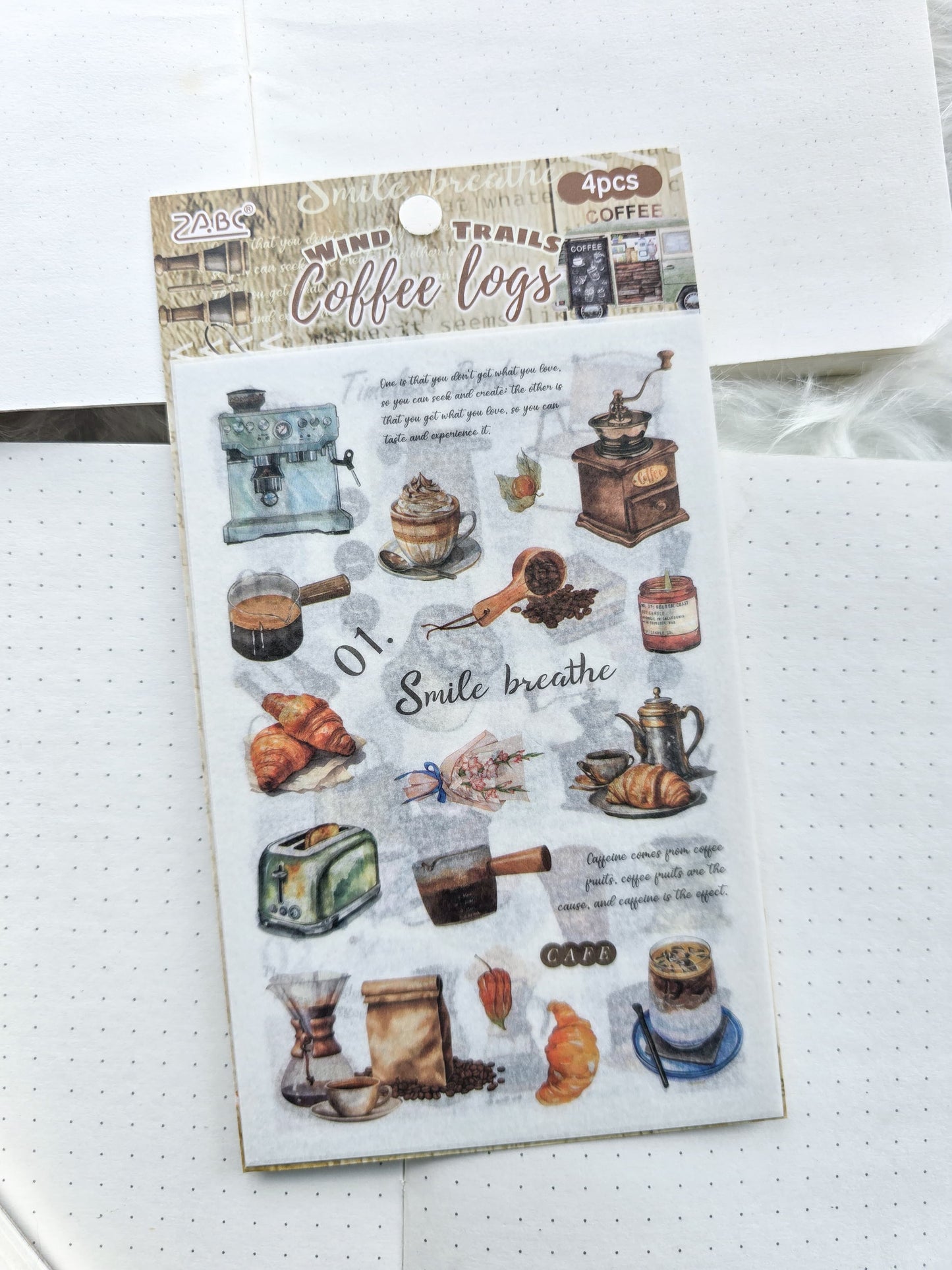 Yyj402|G-8| Wind Trails Coffee Logs Deco Sticker Coffee | 4 Sheet 100*150 mm