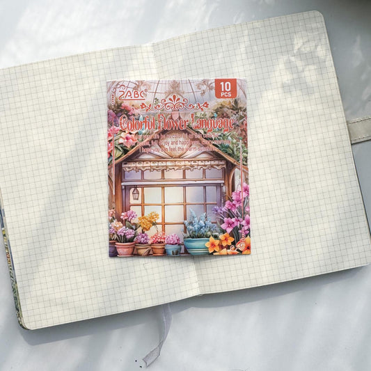 SZHJ606 - sticker pack Flower Path series of creative retro garden landscaping hand account material stickers 10