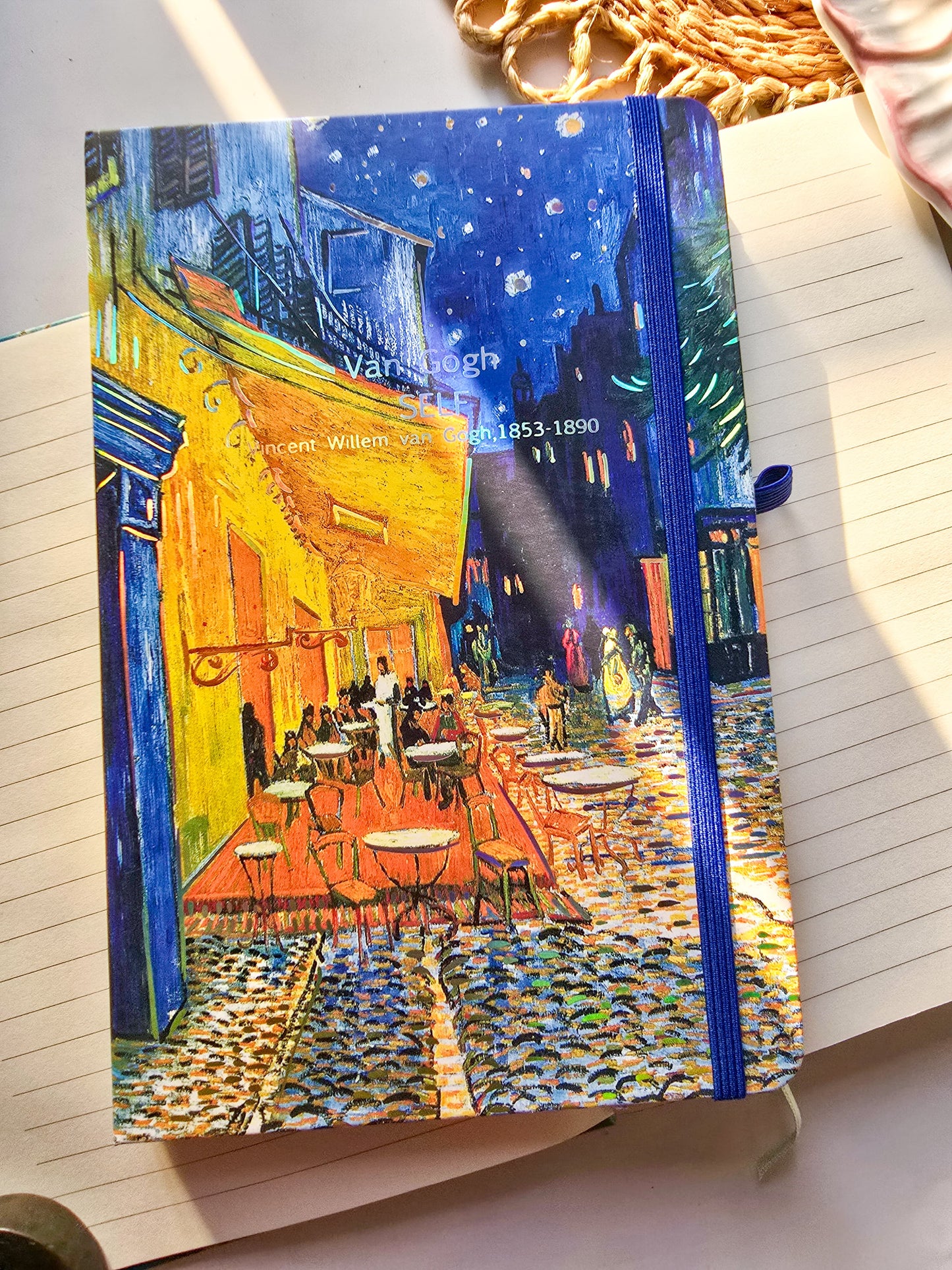 5703-22 A Van Gogh A5 Notebook Journal | Diary 80 page Ruled | Hard Cover | Natural Shade Pages
