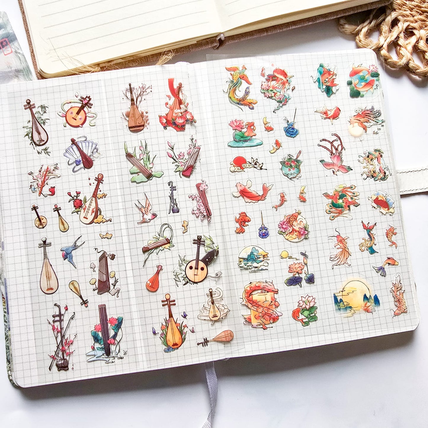 GCFY404 - sticker pack ancient fashion elegant series Chinese style cut film pet hand book material stickers 4 pieces