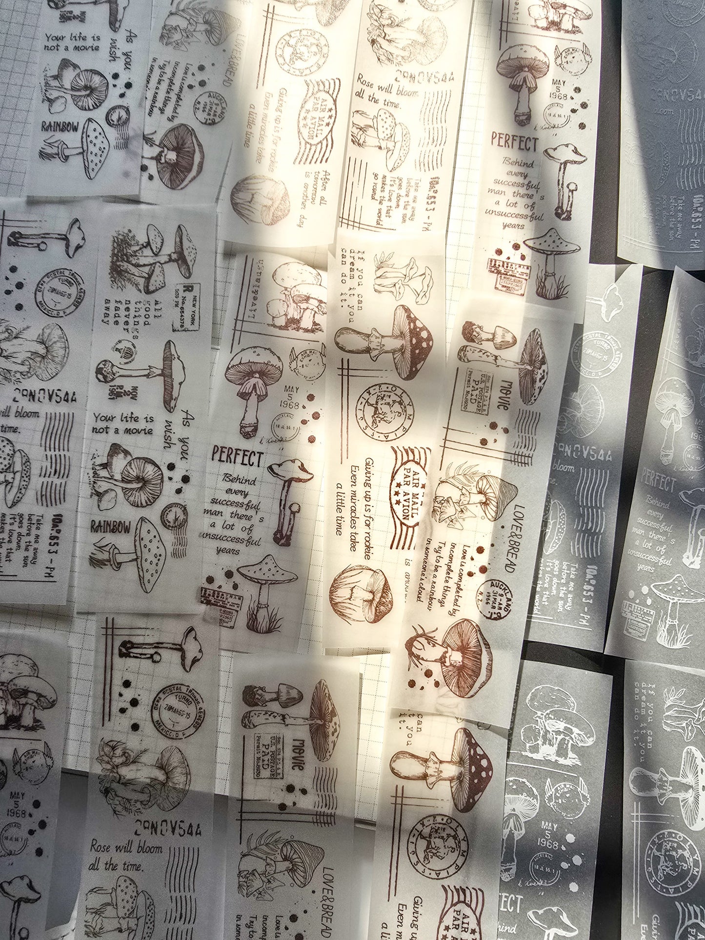 NNHY805 - sticker this murmur flower series creative retro sulphuric acid paper white ink hand account material 30 sheets into