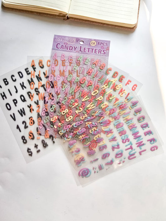 CHZM603 - sticker rainbow alphabet series creative English film hand curtain pet material sticker 8 into