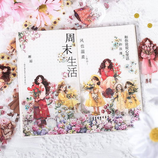 Hdsn005 PET Sticker Roll | Foiled Floral Sticker Collection | Girls Sticker 50mmx2m