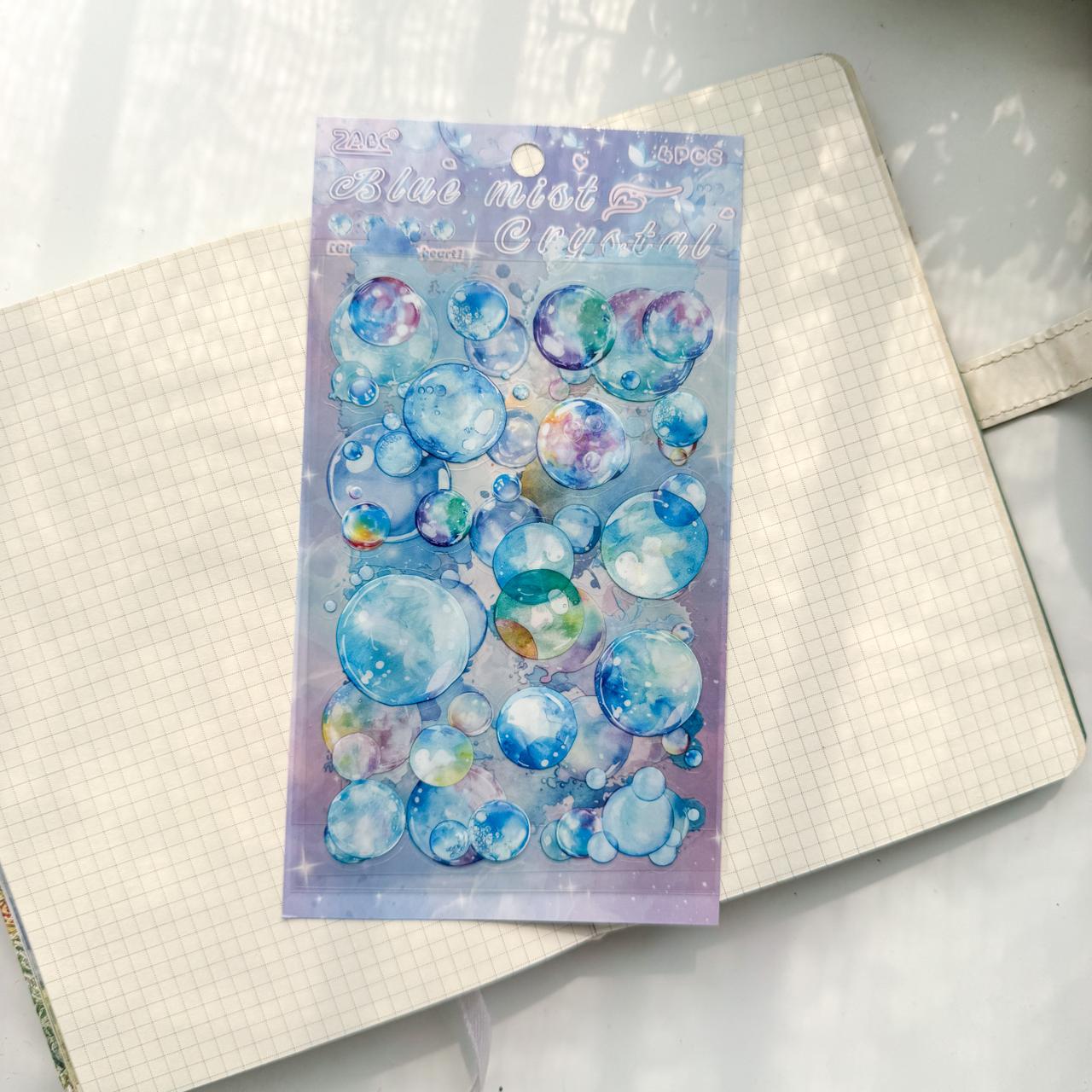 LLTX605 - pet stickers glass sugar heart series creative cut film stickers handbook material stickers 4 pieces
