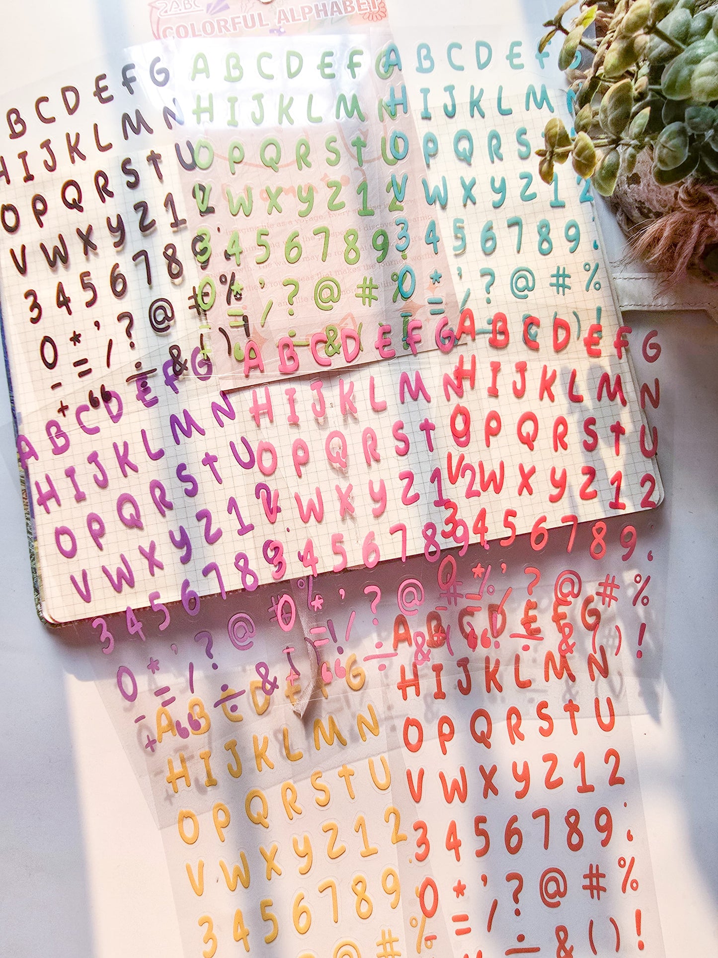 CHZM602 - sticker rainbow alphabet series creative English film hand curtain pet material sticker 8 into