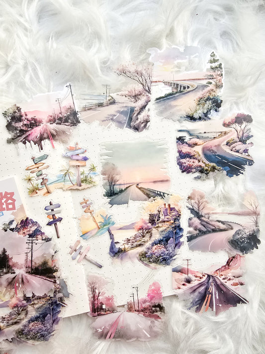 Mhdlxgl005 Travel Highway Pet Transparent Travel Sticker | 15*2 30 pcs