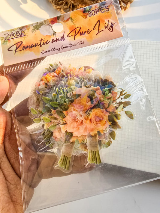 AYSQ0603 - sticker pack love four series waterproof pet laser shell DIY hand account material 30