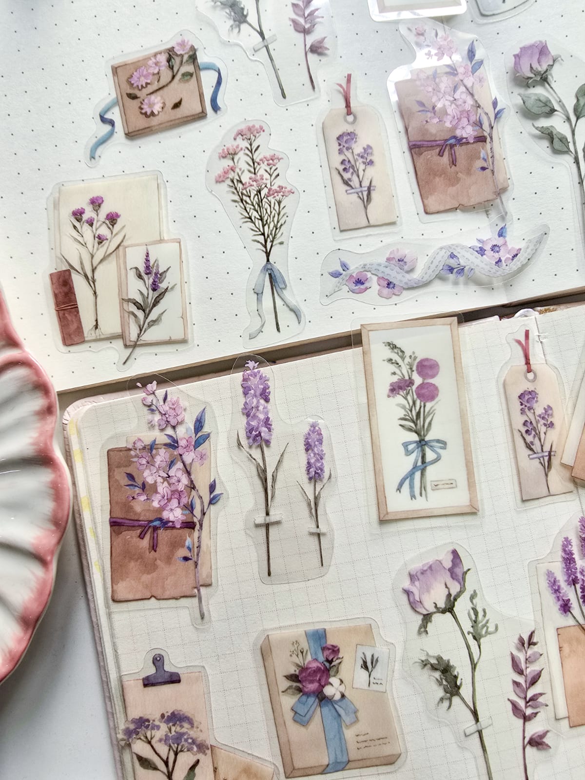TZB-0675 Aesthetic Stickers |Transparent Pet Sticker|Journal Sticker 40 Pcs