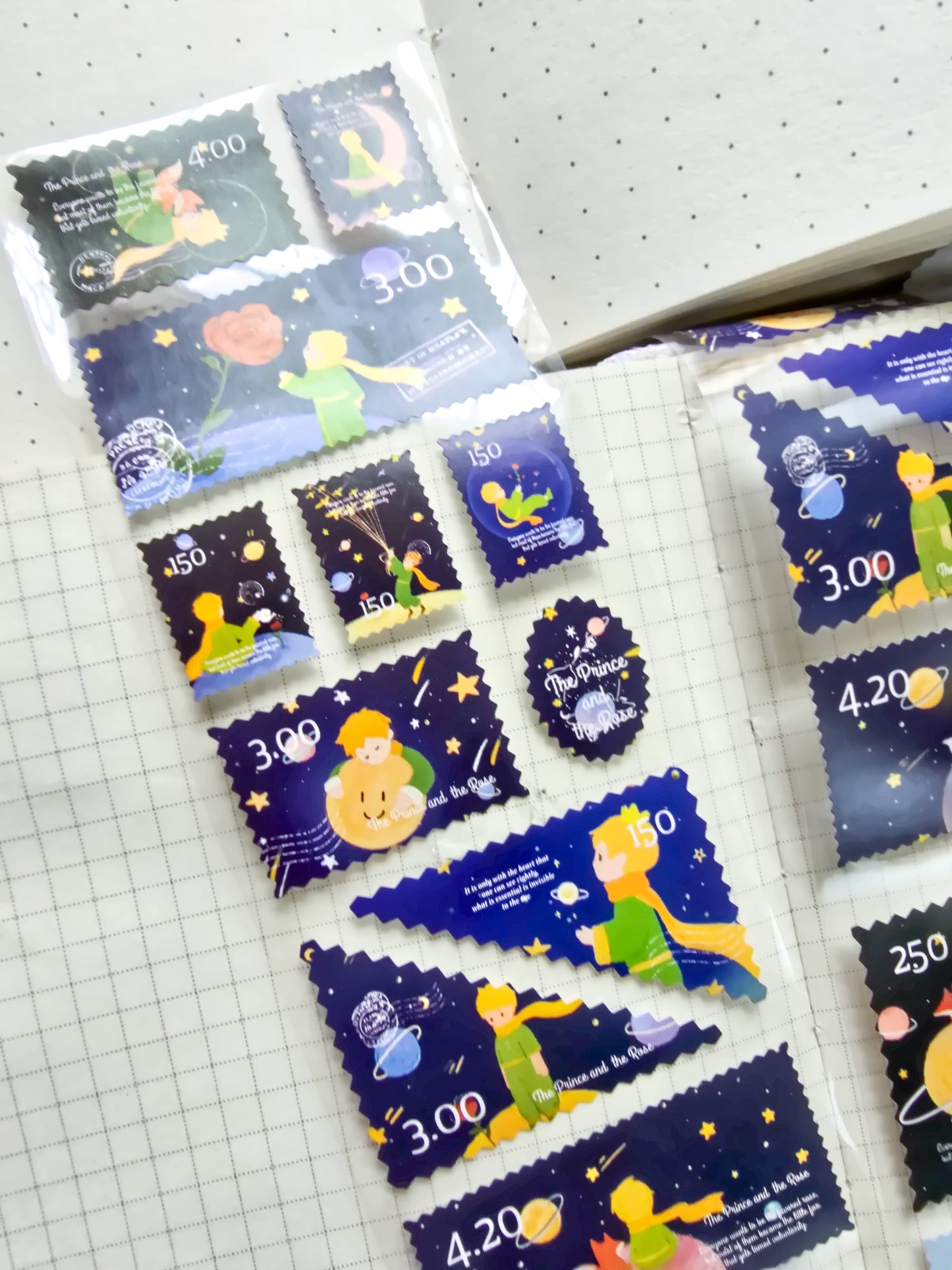 Mmk03g028 The price And the Rose | Stamp Sticker Roll 2M| Deep blue
