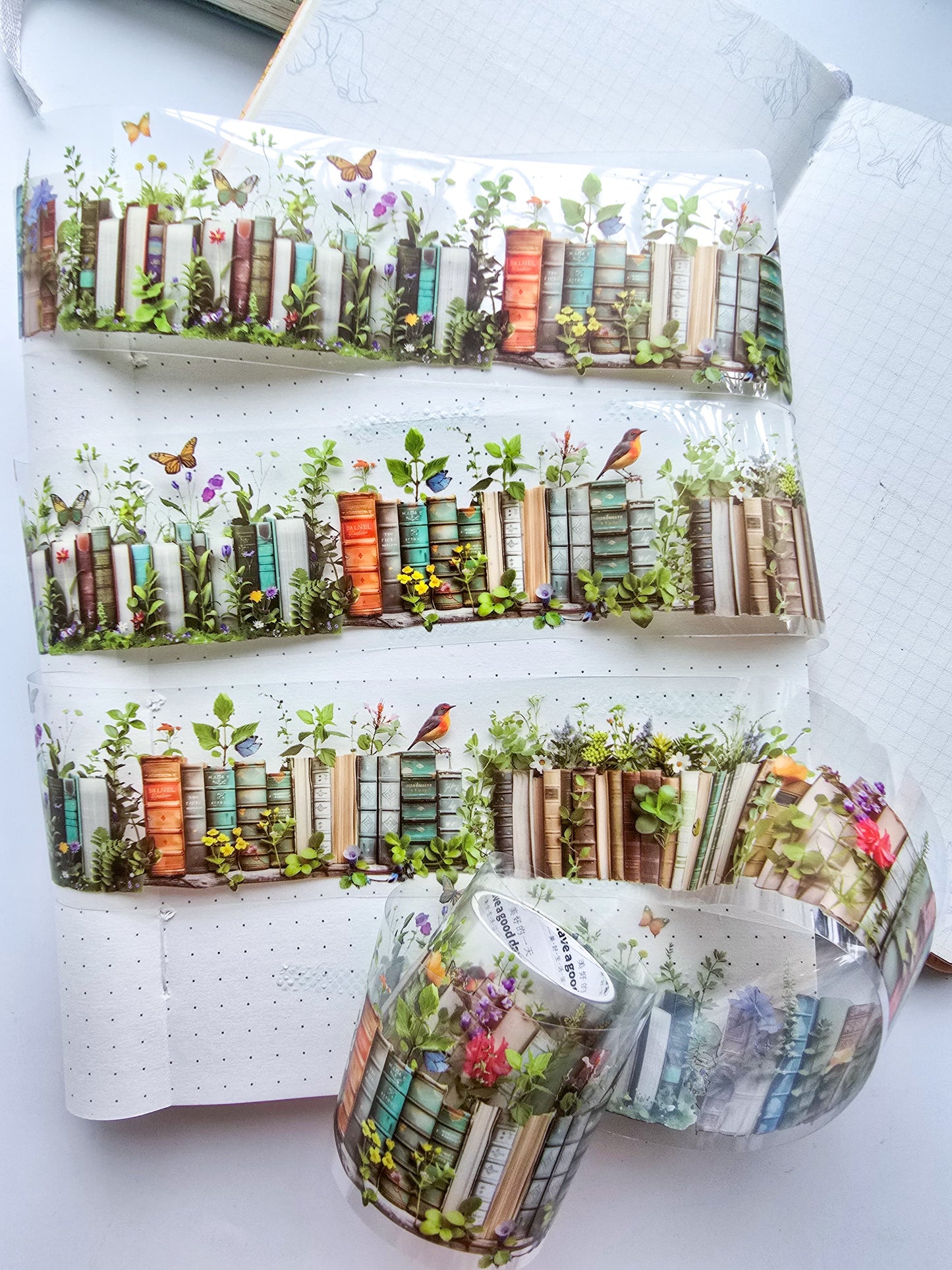 MHD-SHAY005 Transparent Sticker Roll| Library Theme | Books