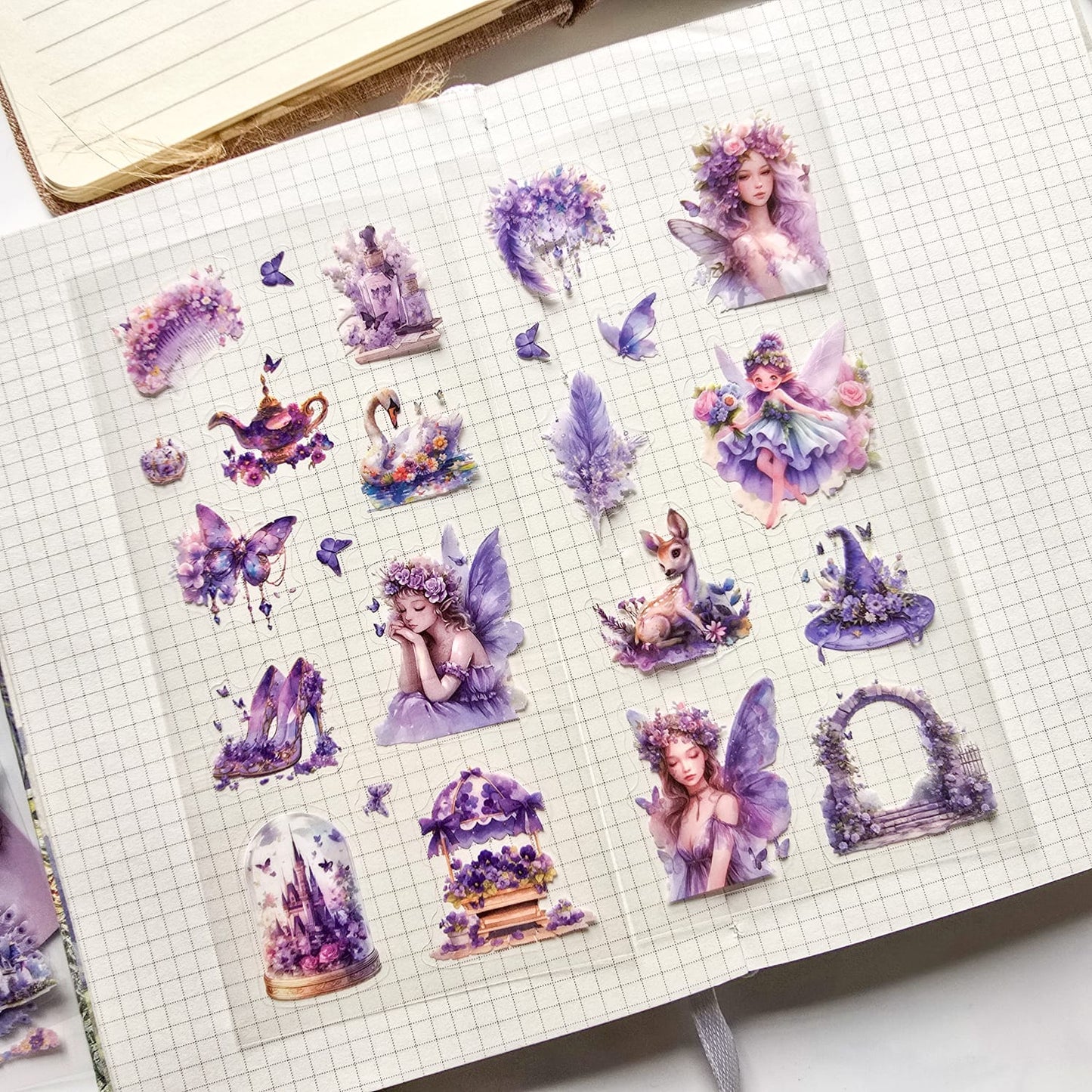 XYHM403 - sticker pack Star Language Flower Dream series retro cut film handbook pet material stickers 6 pieces into 4 types