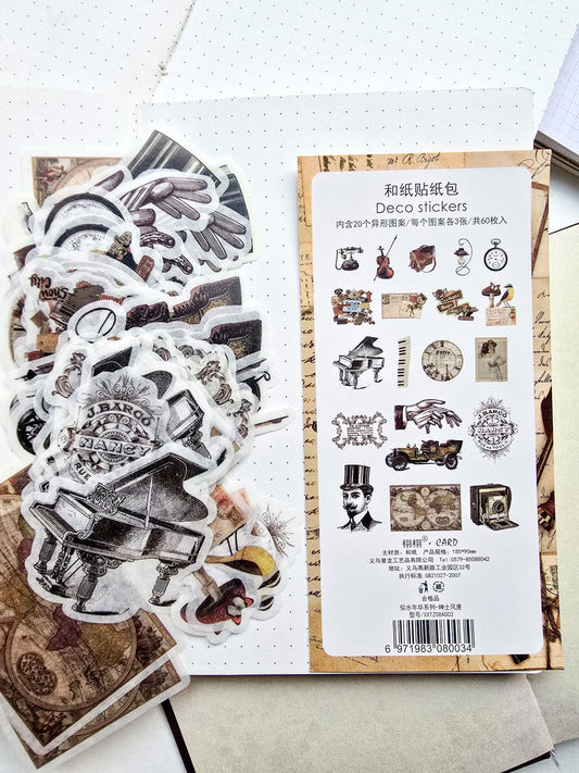 Xxtz08a003 Translucent Deco Sticker Forgotten Time Series | 20*3 60pcs