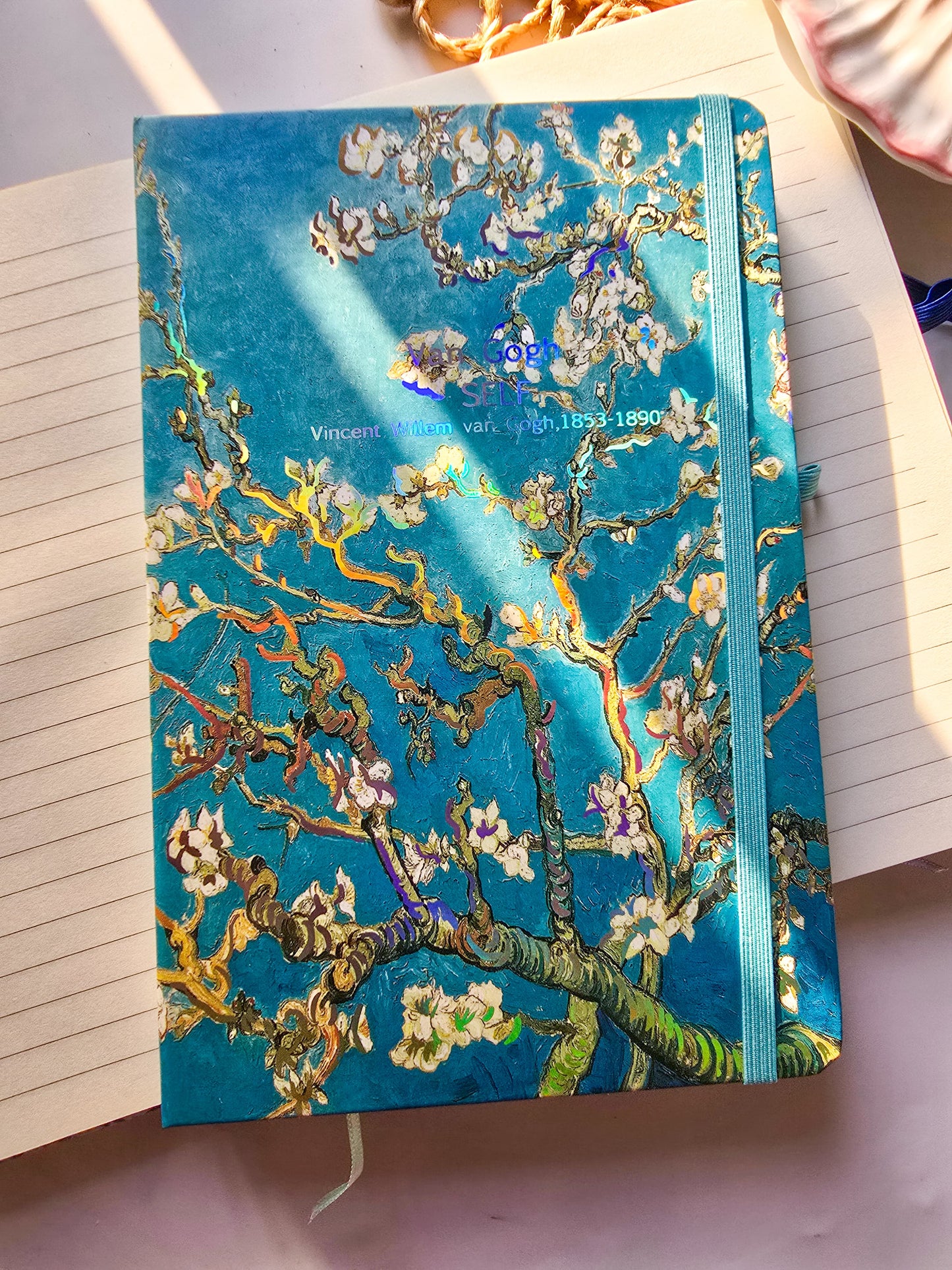 5703-22 B Van Gogh A5 Notebook Journal | Diary 80 page Ruled | Hard Cover | Natural Shade Pages