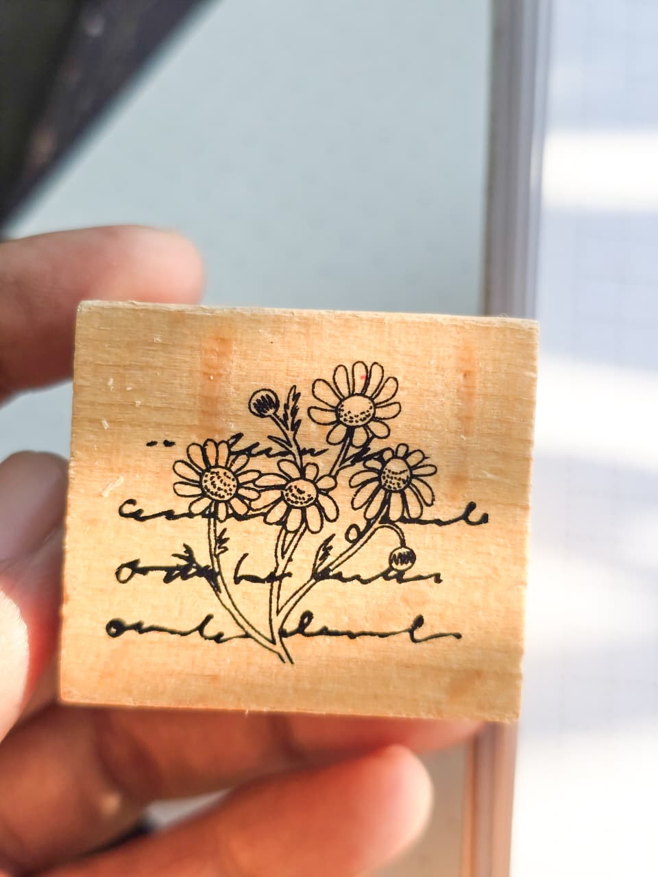 MGYJ606-8 Wooden Stamp Flower Letter