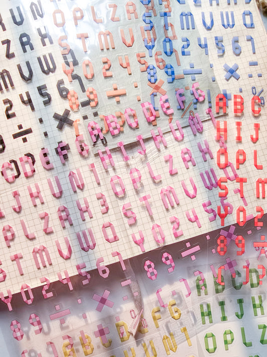 CHZM606 - sticker rainbow alphabet series creative English film hand curtain pet material sticker 8 into