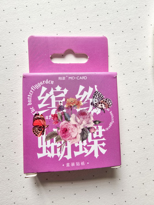 MMK04E034 Paper sticker Pack Butterfly & Flower  | 46 pcs