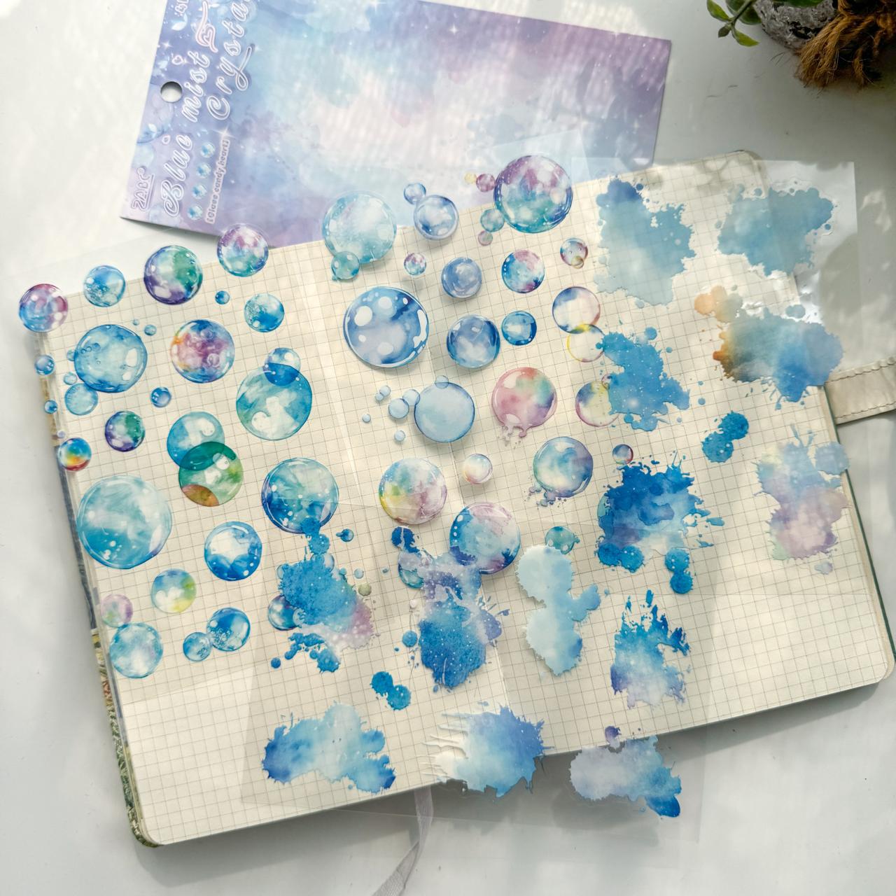 LLTX605 - pet stickers glass sugar heart series creative cut film stickers handbook material stickers 4 pieces