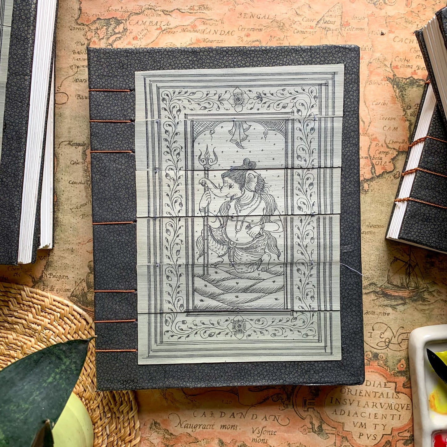 Premium Art Book | Coptic Binding | 300 GSM Premium Quality Fabriano Paper | 40 Sheets 80 Pages | With Traditional Odisha Art in Cover