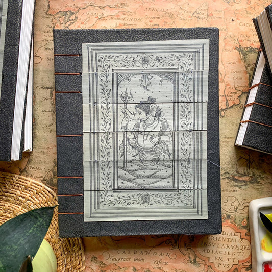 Premium Art Book | Coptic Binding | 300 GSM Premium Quality Fabriano Paper | 40 Sheets 80 Pages | With Traditional Odisha Art in Cover