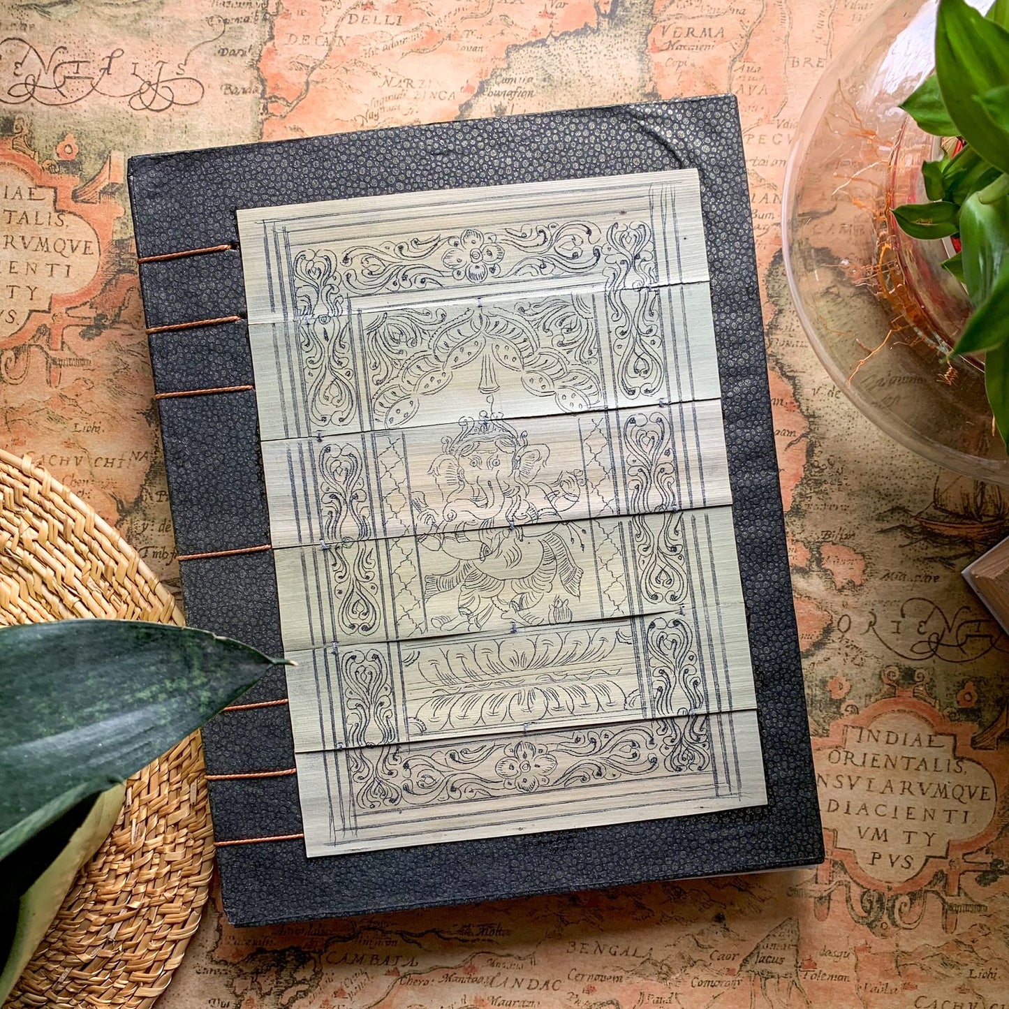 Premium Art Book | Coptic Binding | 300 GSM Premium Quality Fabriano Paper | 40 Sheets 80 Pages | With Traditional Odisha Art in Cover