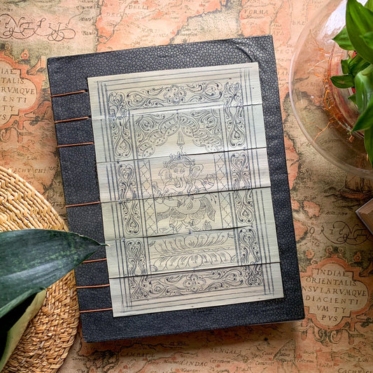 Premium Art Book | Coptic Binding | 300 GSM Premium Quality Fabriano Paper | 40 Sheets 80 Pages | With Traditional Odisha Art in Cover