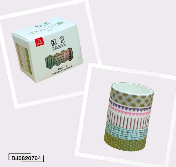 DJ08-2070-4 - Washi Tape Set of 5 - 10mmx2mtr