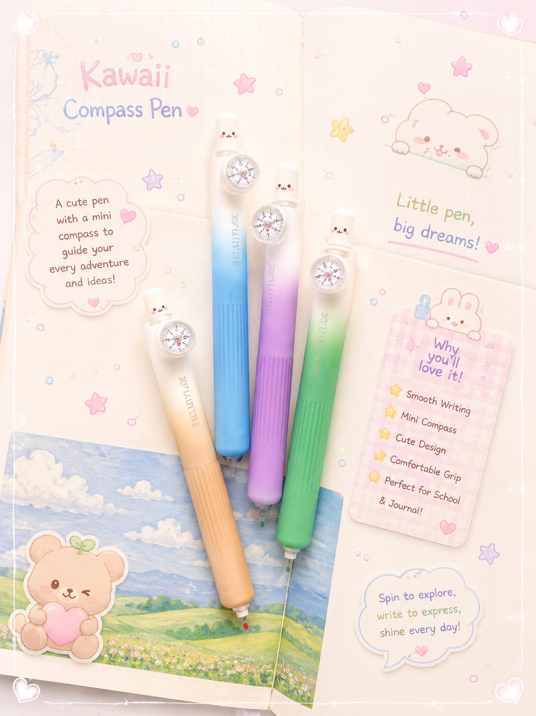 Languo Dodoo Compass Pen Brown