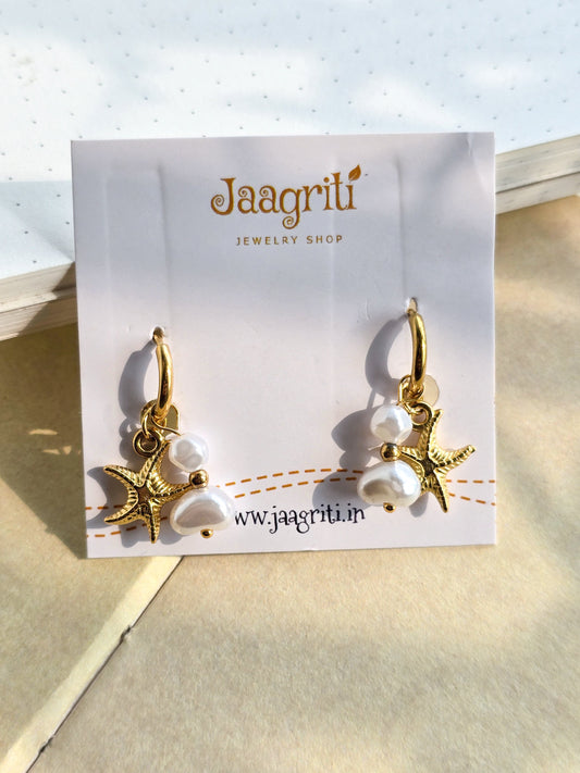 Tropical Drop Earing with Pearls