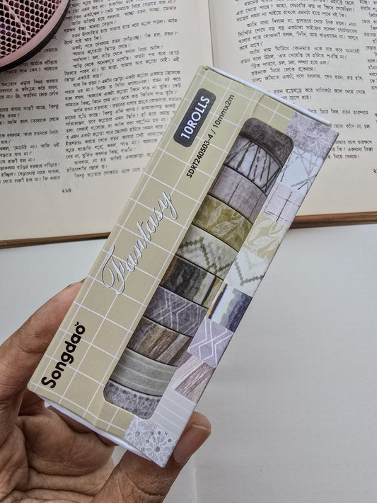SDRT5034 | Songdao Fantasy Washi Tape Set containing 10 Rolls Of Decorative Masking Tape| 10mm×2mm×10