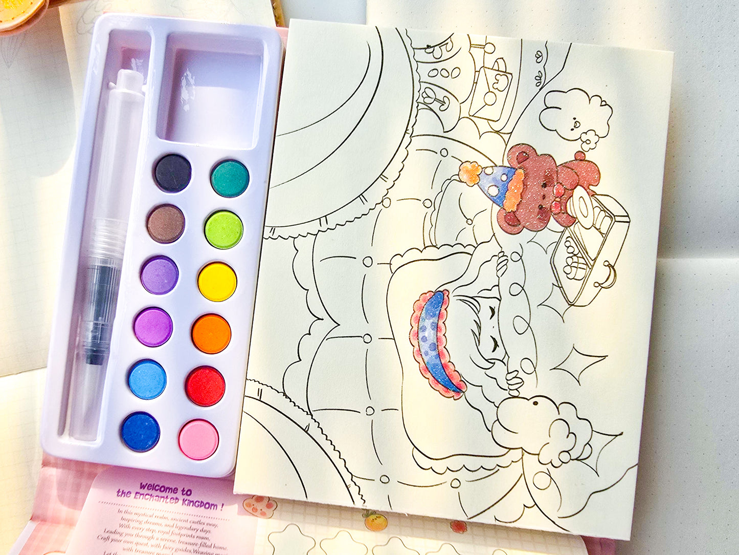 CB-0218(KQ)-3-PS | Rabbit's Adventure | Watercolour Colouring Book | 33.2*18.5*1.9 cm |