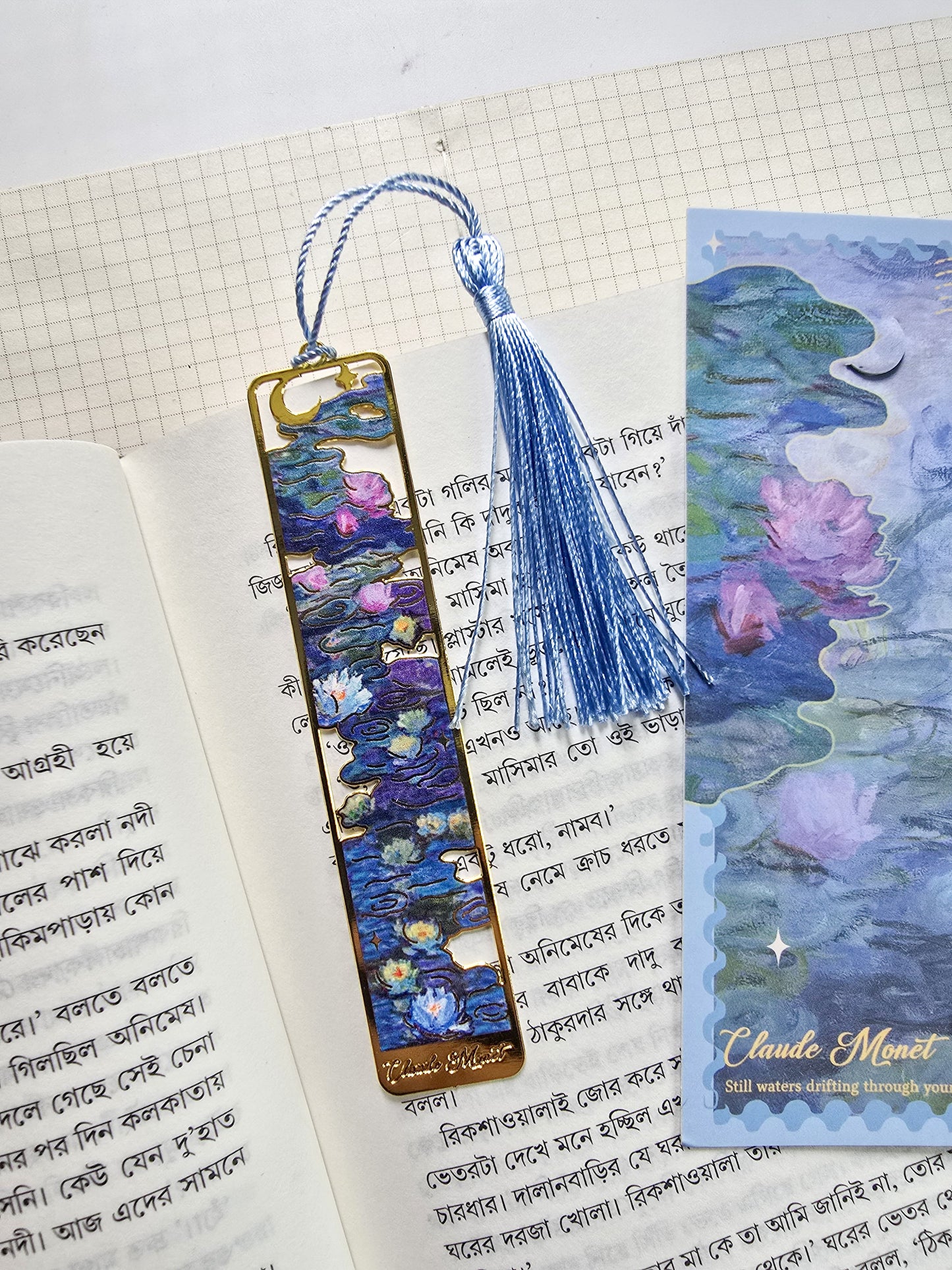 Water Lilies | Bookmark | Van Gogh Inspired | Premium Glossy Finish | Durable Artistic Bookmark | 22*108mm