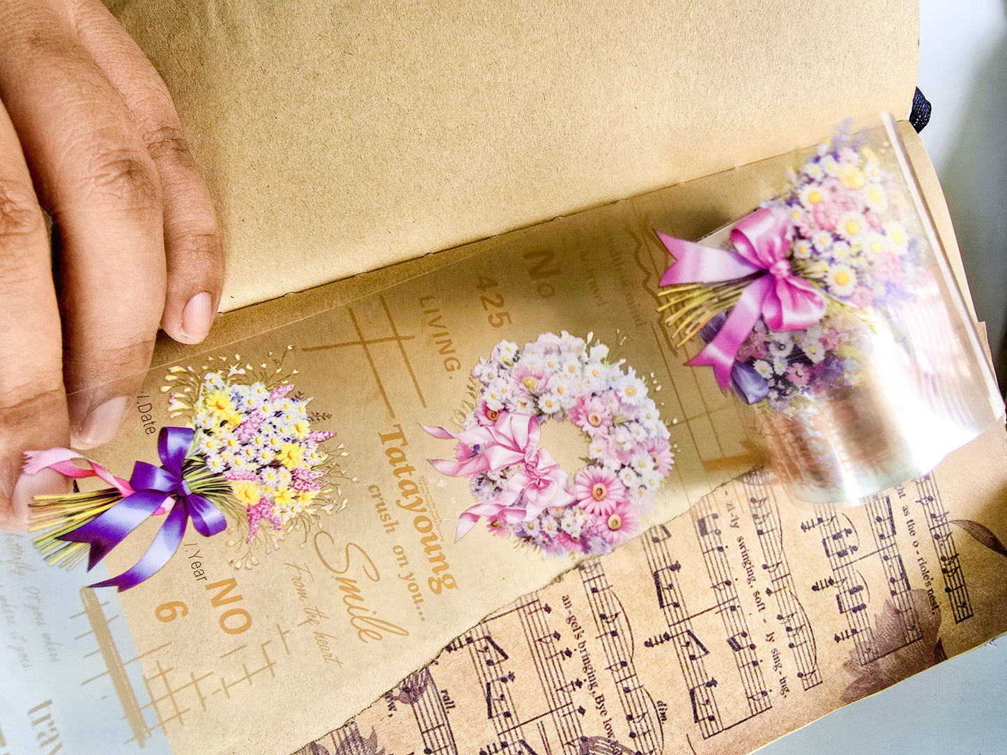 CNHD-201 |South of the city flower chap | Flower Untic Beauty PET Sticker Roll 1 pcs | 60nm*2m/380mm