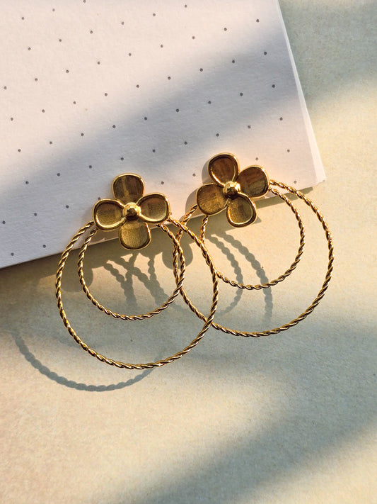 Flower Ring Statement Earing