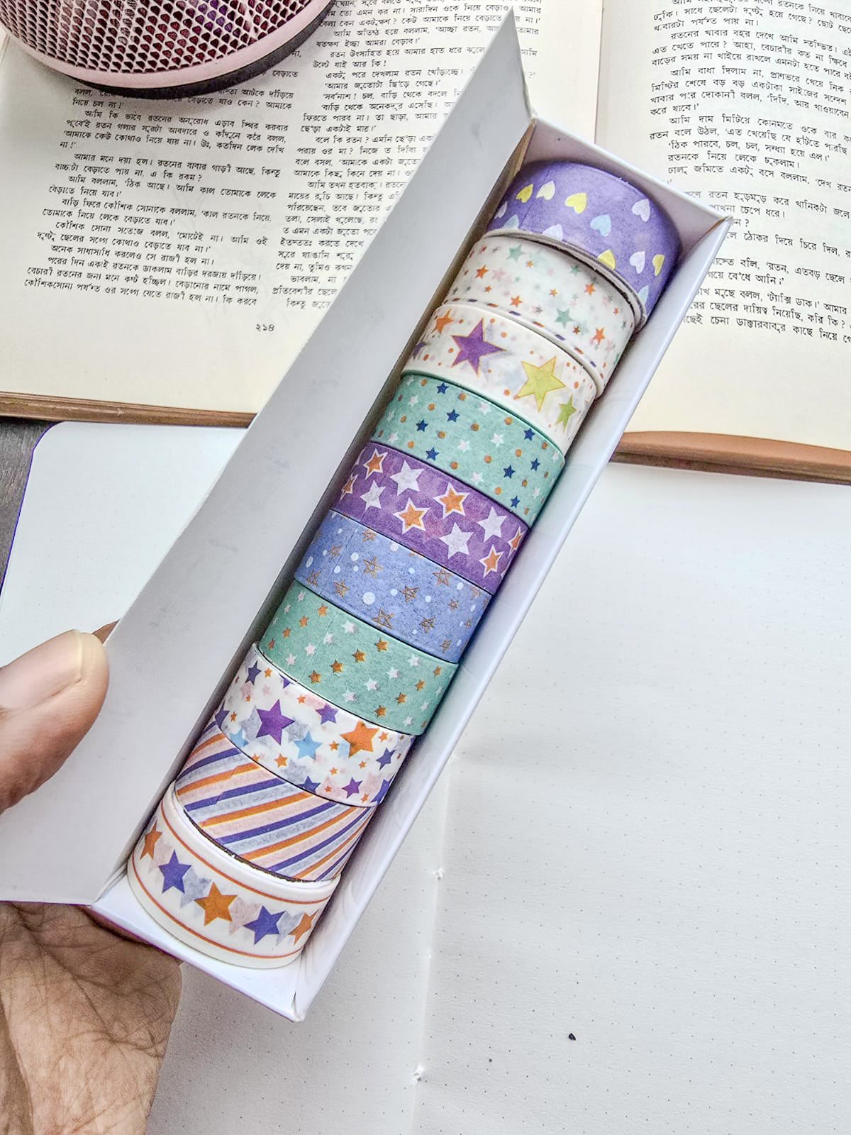 MG7837C | Features a Set Of Colorful, Patterned Decorative Washi Tape 10pcs Rolls 15mm*2m |