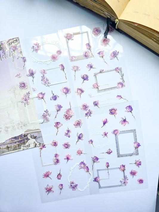 KJHY-606 | Dream Melody | PET | Watercolour Flower Asthetic sticker | 100* 150mm