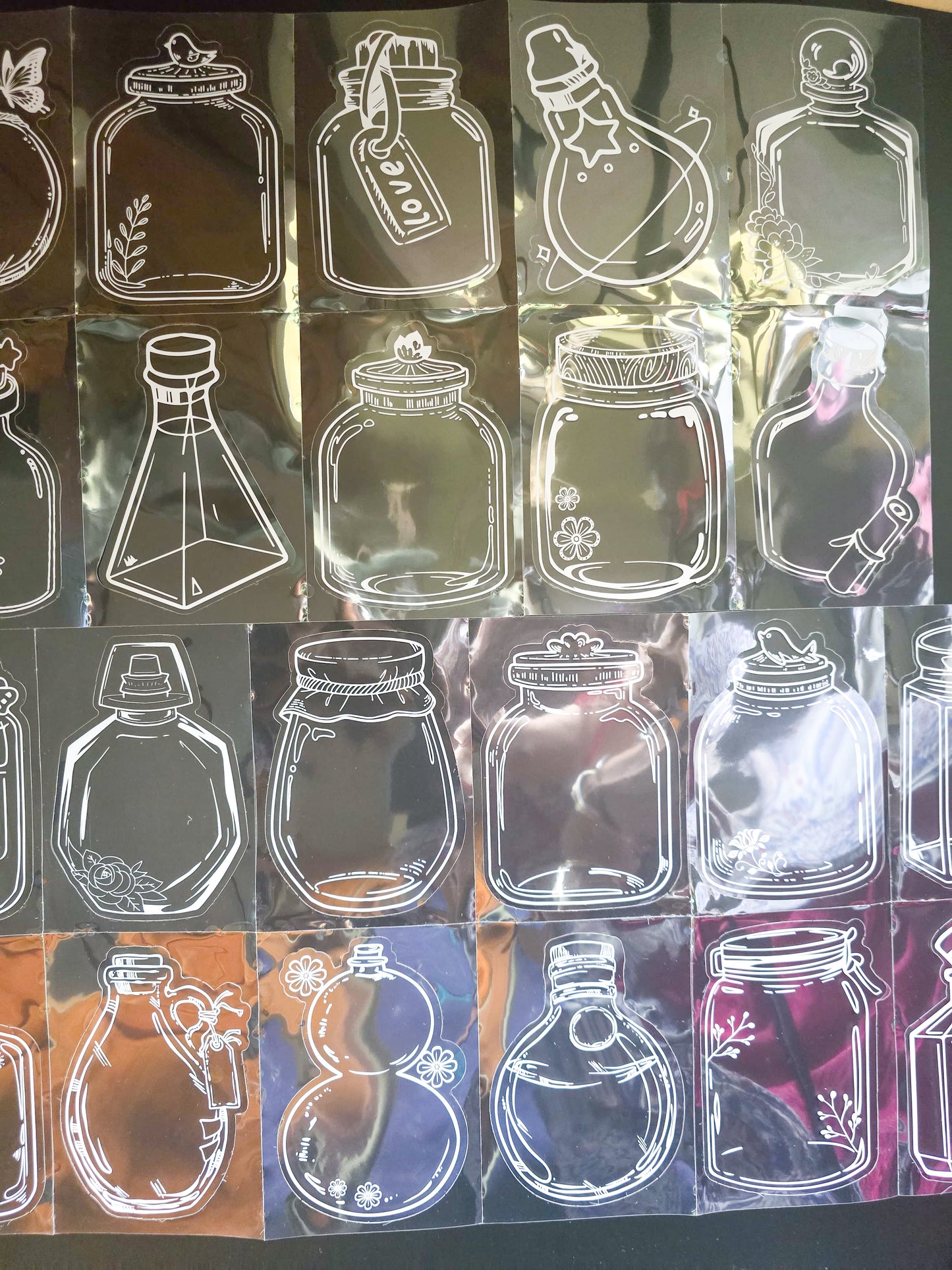 CY-SS |G-2| Transparent Jar Sticker | Sticker Bookmark | 16 PCS |
