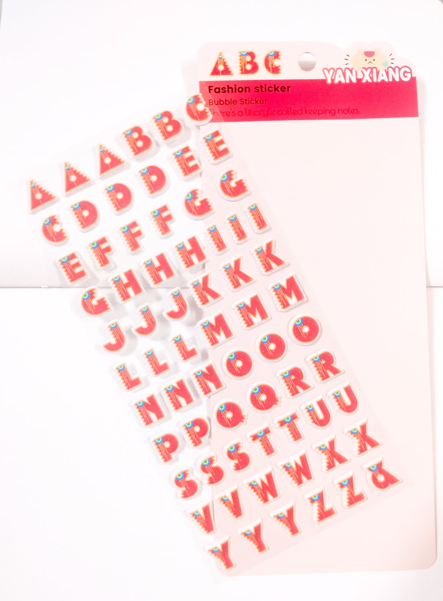 YX-168 |G-9| Alphabet sticker Red Colour F 1 Sheet