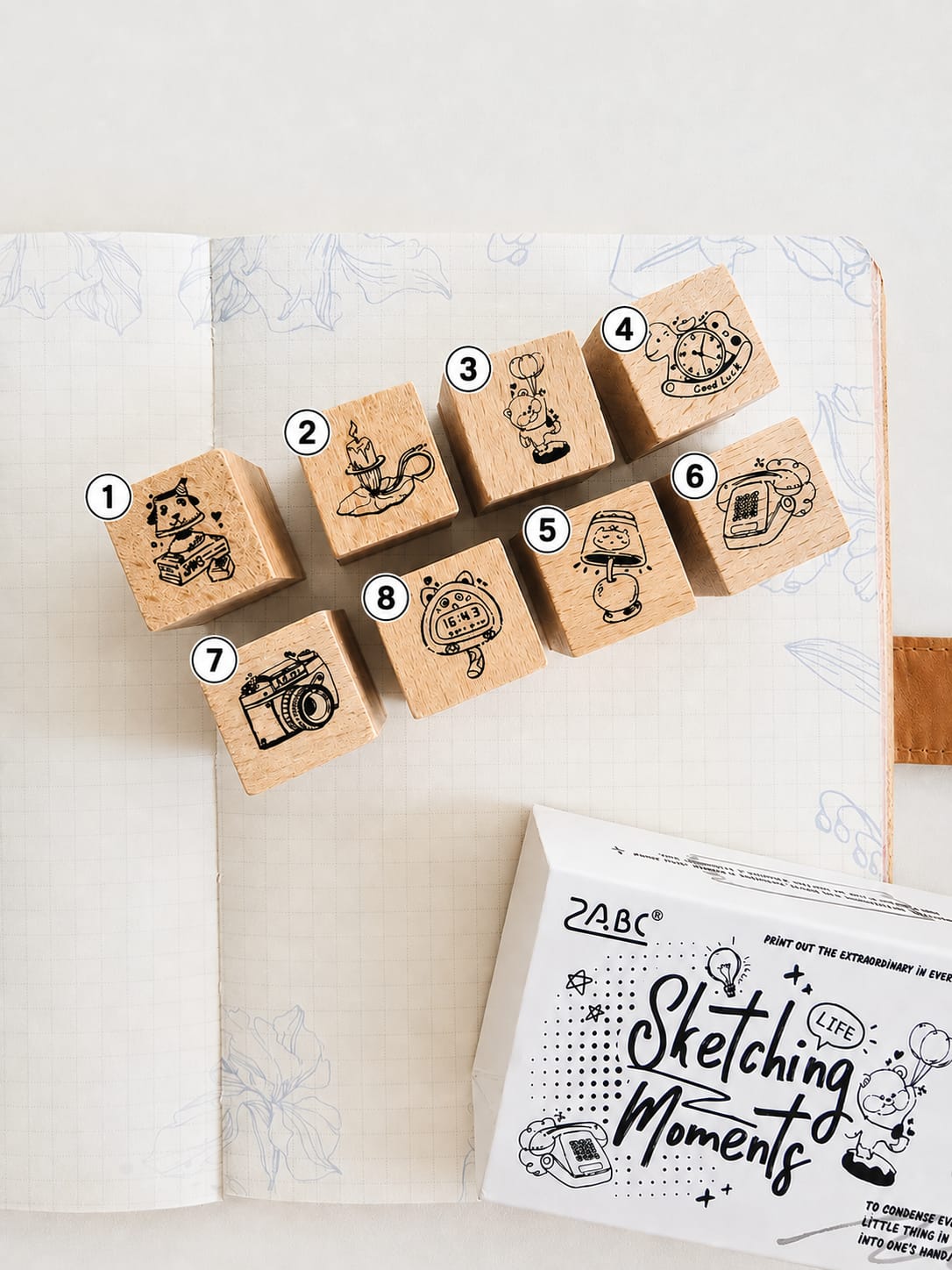 MKQX-403| Sketching Moments Wooden Rubber Stamps 1 Pcs Used For Journaling And Crafting |