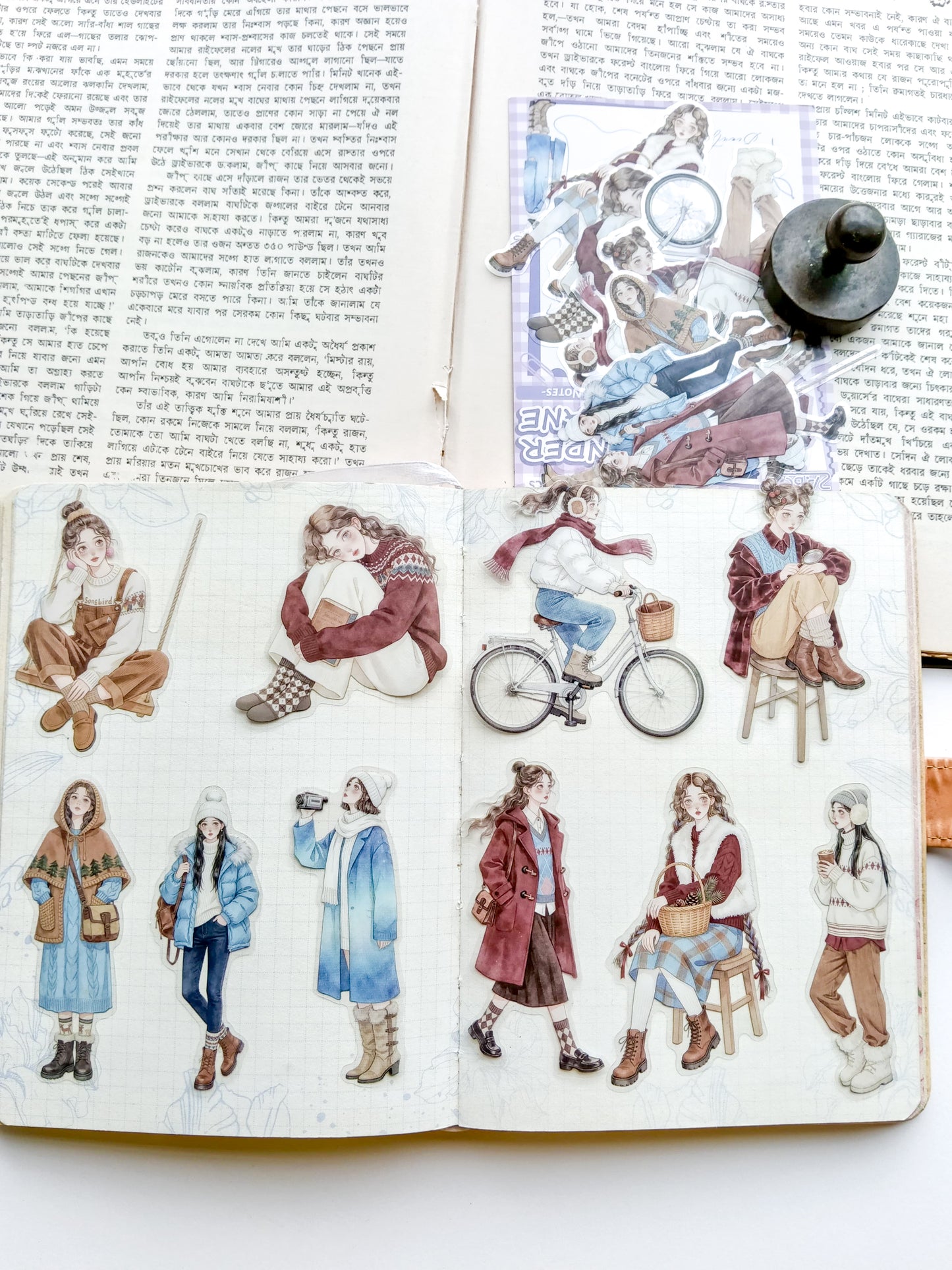 JSGJ-604 | Wander The Lane PET Vintage Notes Sticker 20pcs | 70-80mm