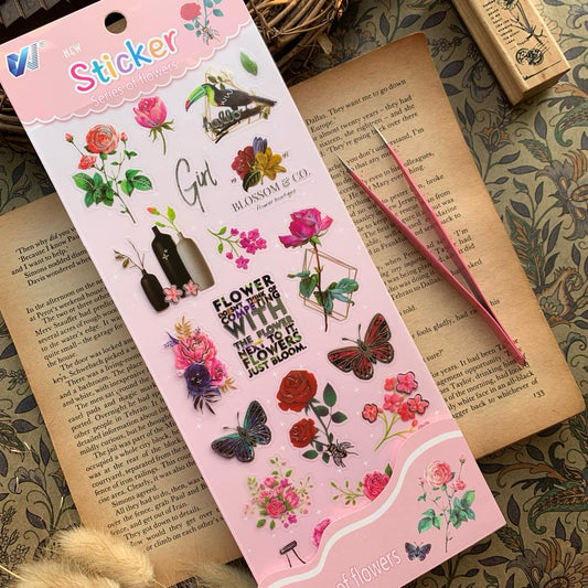 WXSU #2 Transparent Floral Pet Stickers