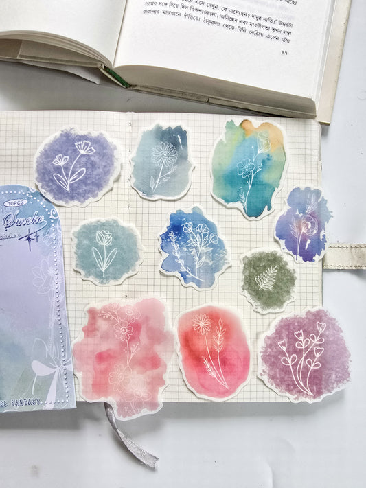 QXHM-603 | Clerved Dye Sweke
Beautiful Japanese Paper Stickers 10pcs | 110*70mm