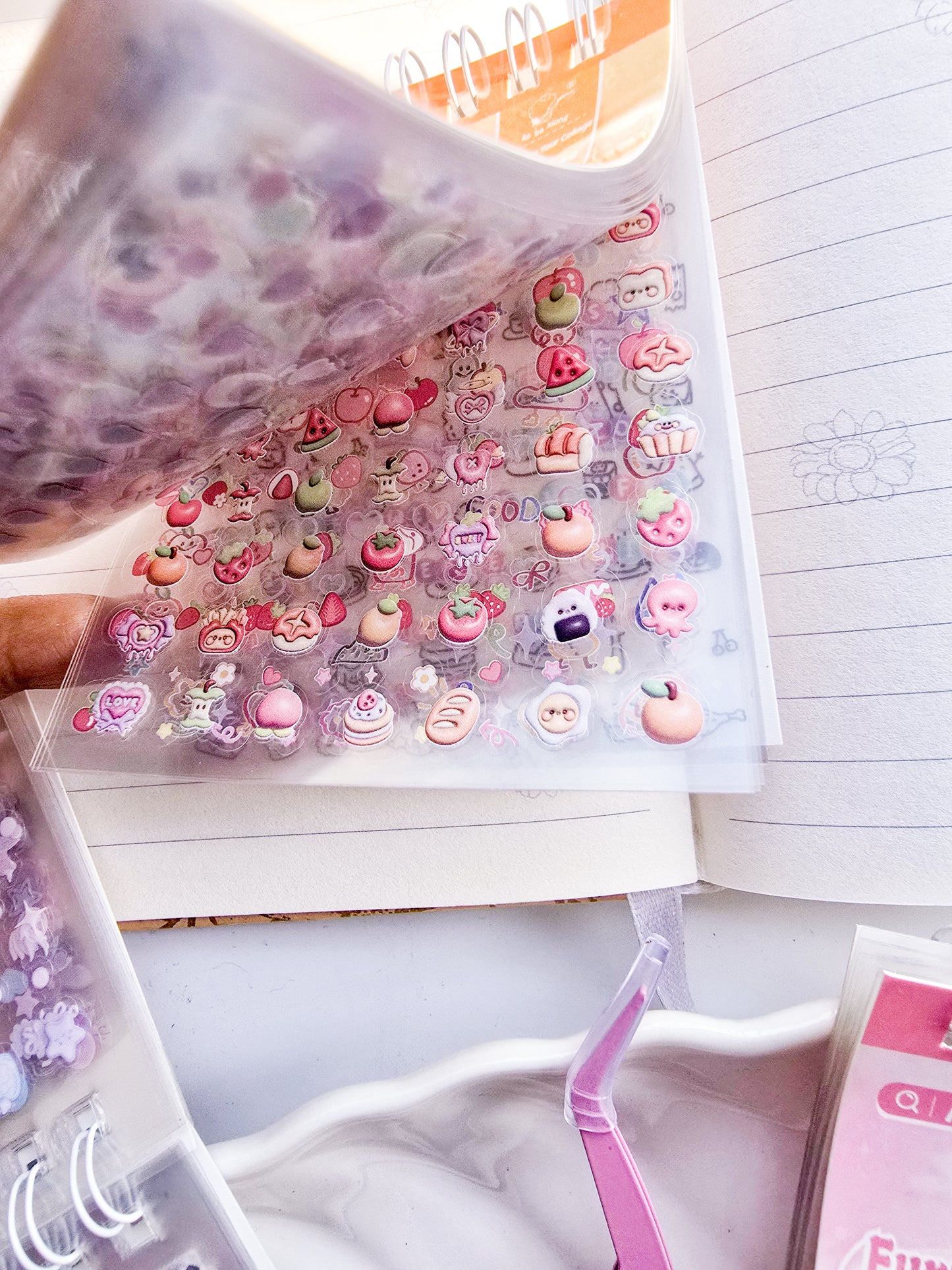 DSB-2361 | Mini Sticker Books With Craft Tweezer | 72pages Kawaii Glitter sticker Book | tiny sticker for planner |